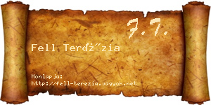 Fell Terézia névjegykártya